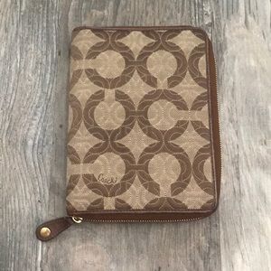Brown C Coach Planner & Notebook Case